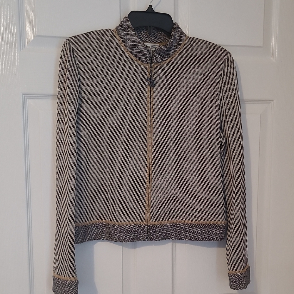 St John Sport Striped Knit Zip Jacket!